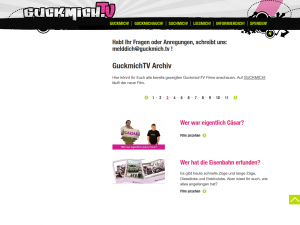 Auf der Webseite findet man im Archiv alle bisher erstellten Filme